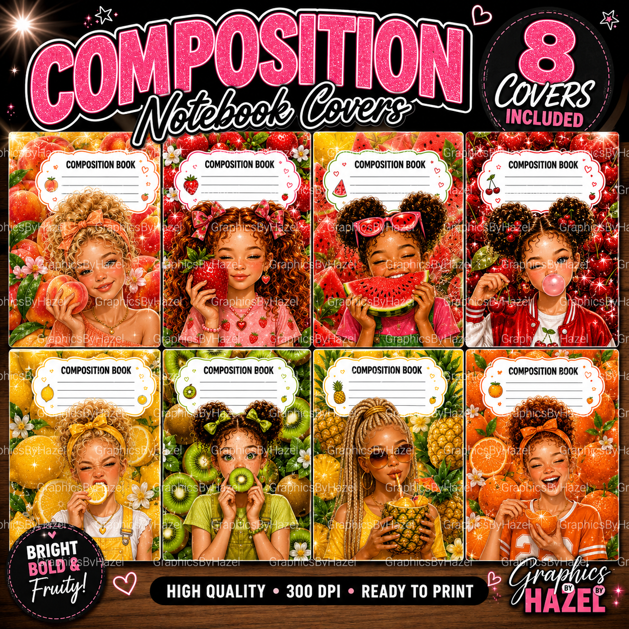 Fruity2 Composition Notebook Covers Bundle