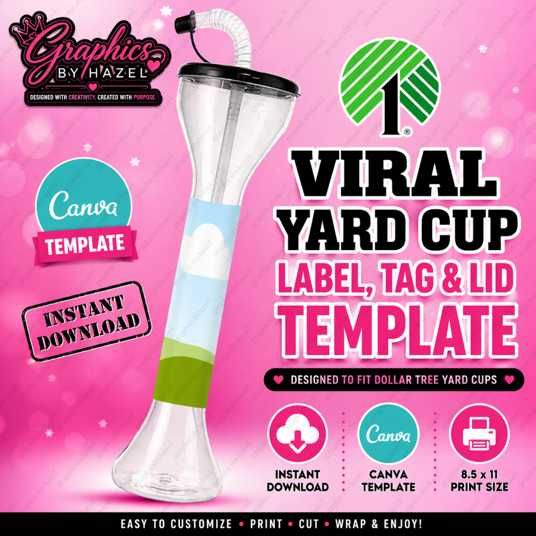Viral Yard Cup Label, Gift Tag & Lid Template