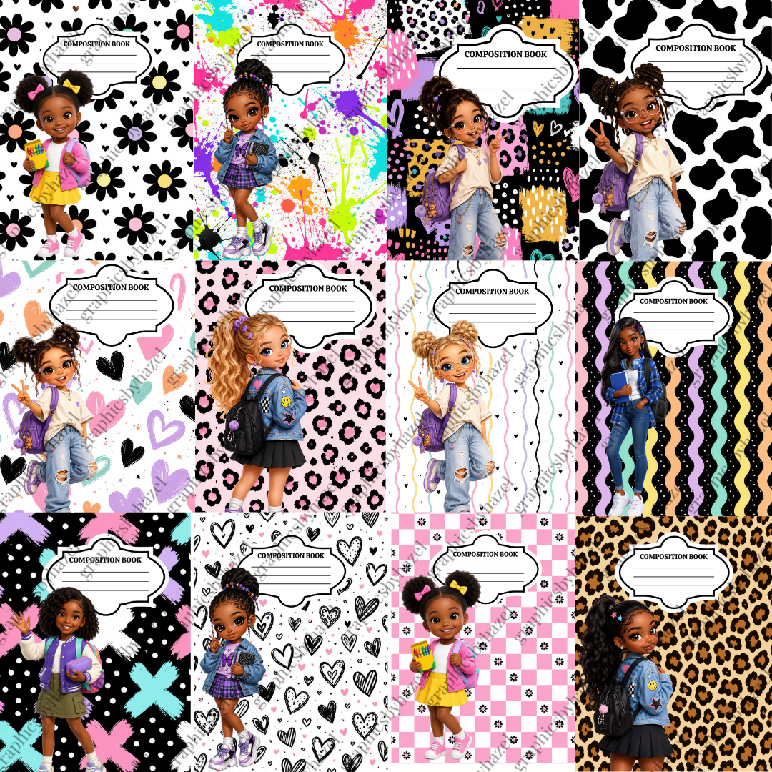 12 Custom Composition Notebook Designs Bundle