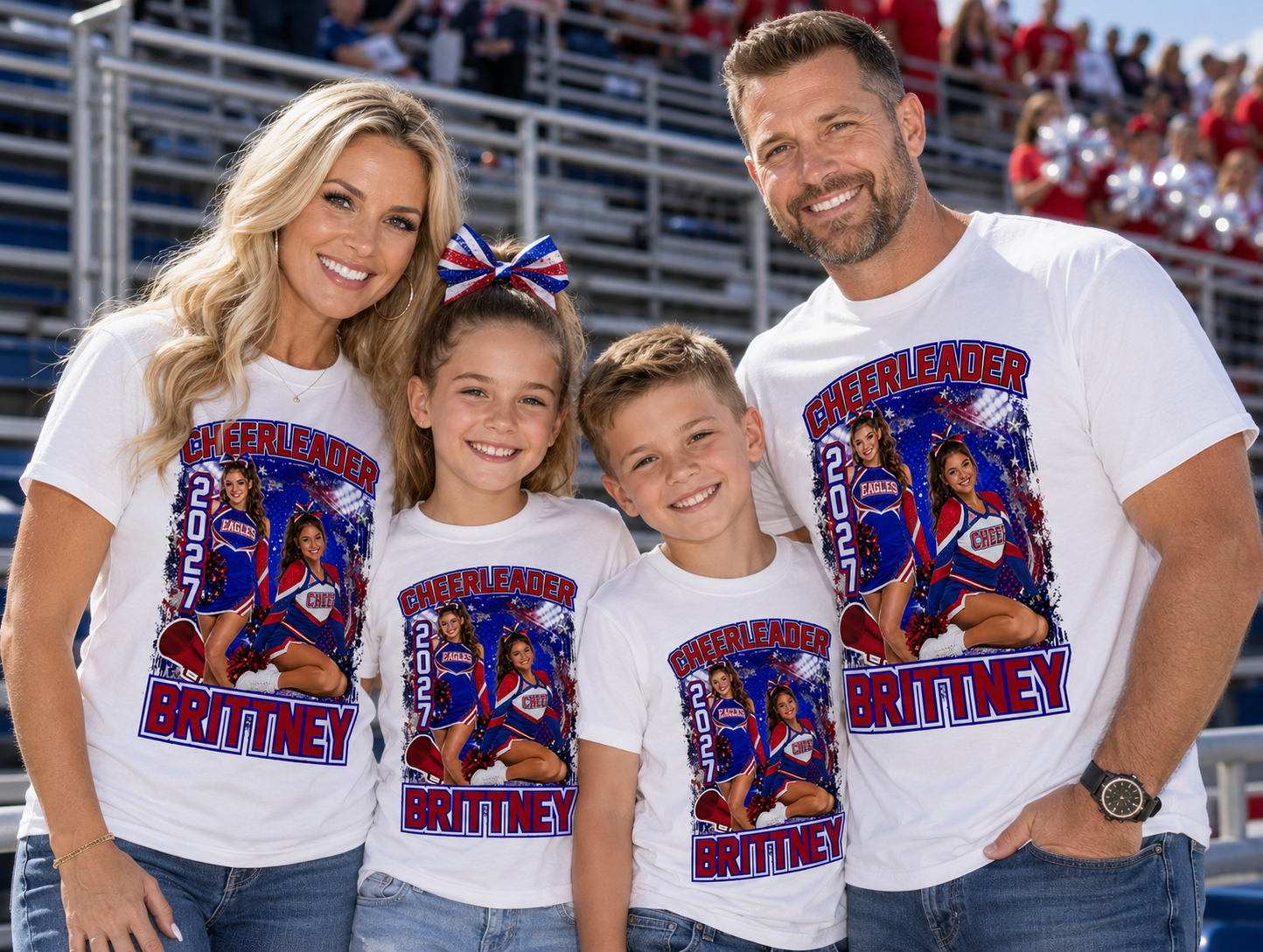 Cheerleader Family Canva Template — Custom Sports T-Shirt Design