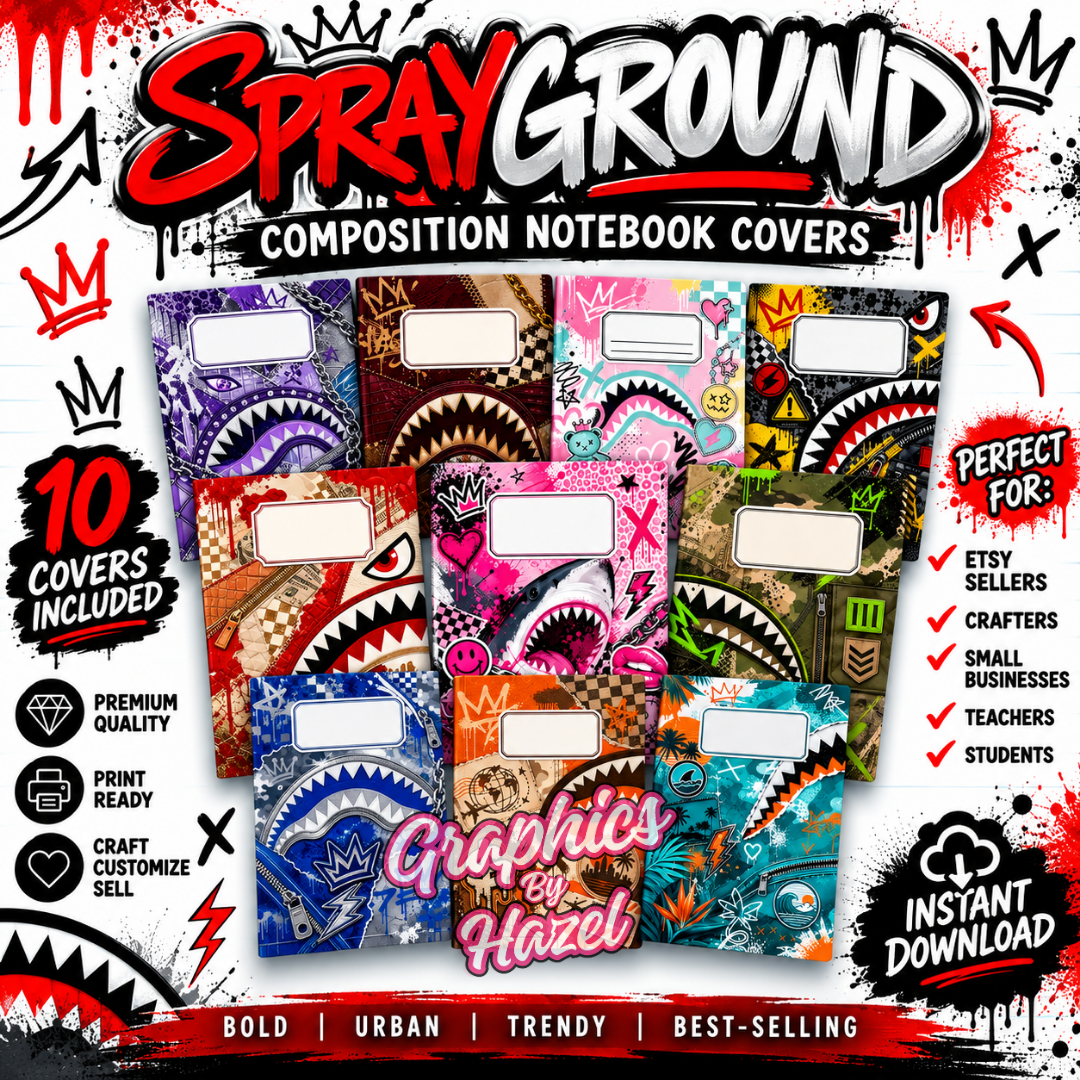 Sprayground-Inspired Composition Notebook Covers
