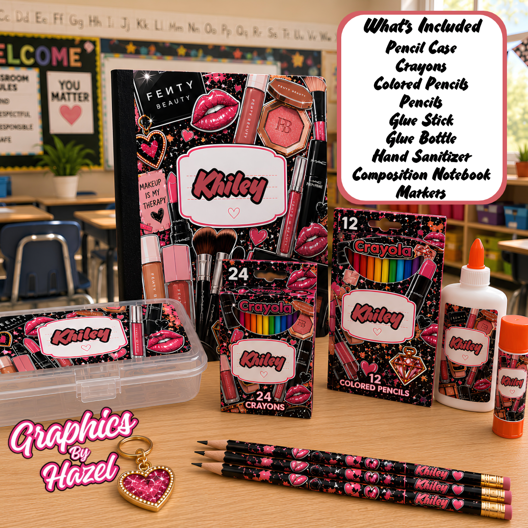 Personalized Back-to-School Bundle Canva Template | Editable School Supply Set