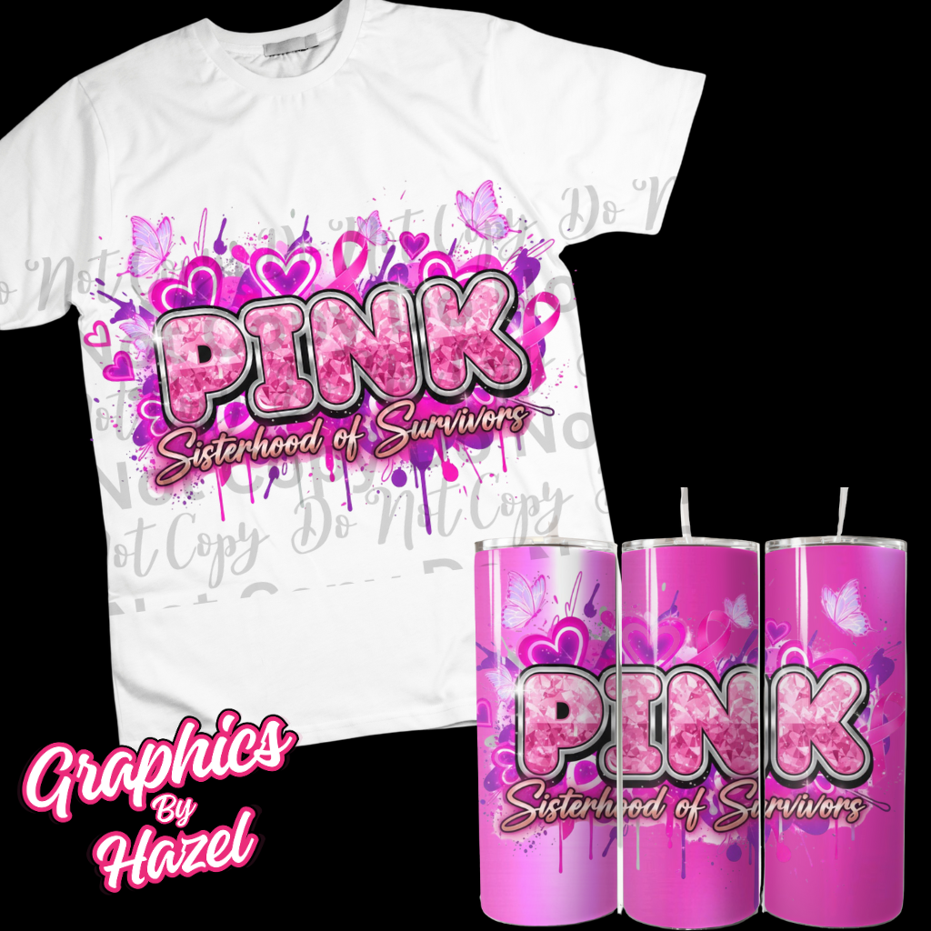 4 Breast Cancer Awareness matching PNG +Tumbler Wraps