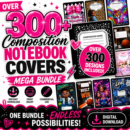 300+ Composition Notebook Covers Mega Bundle
