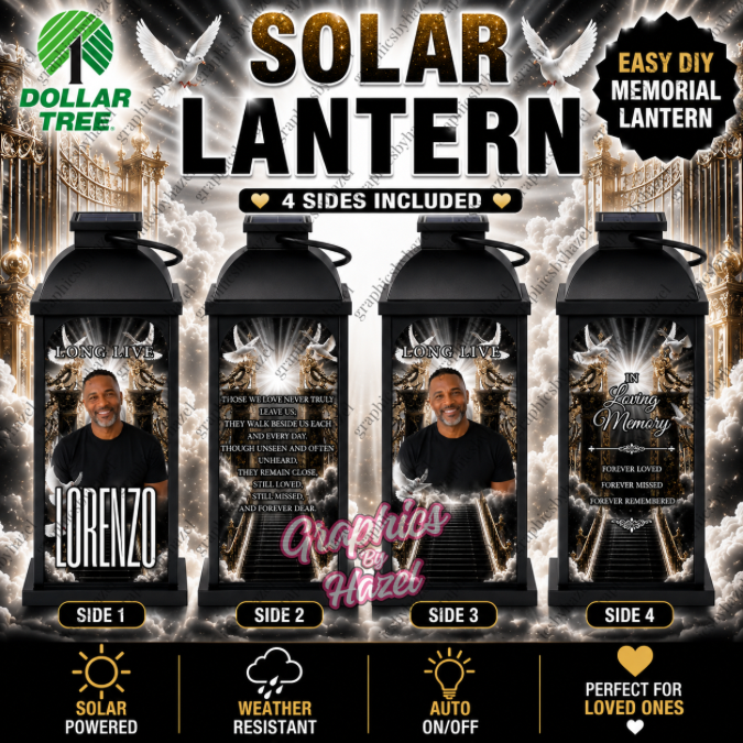 Heavenly Black & Memorial Solar Lantern Template Bundle