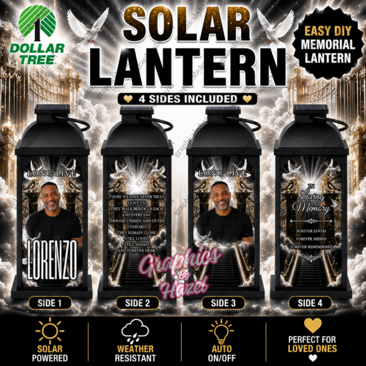 Heavenly Black & Memorial Solar Lantern Template Bundle