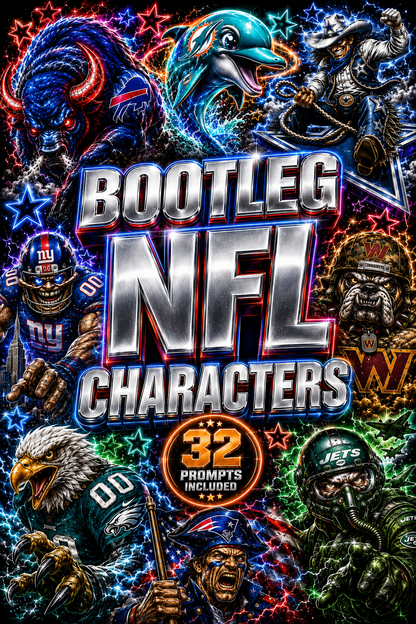Bootleg Characters | 32 Prompt Collection
