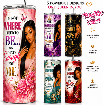 5 Queen-Inspired Tumbler Wrap Bundle (Pre-Sized | Canva Access)
