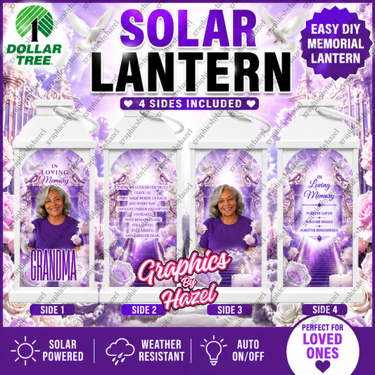 Heavenly Purple Memorial Solar Lantern Template