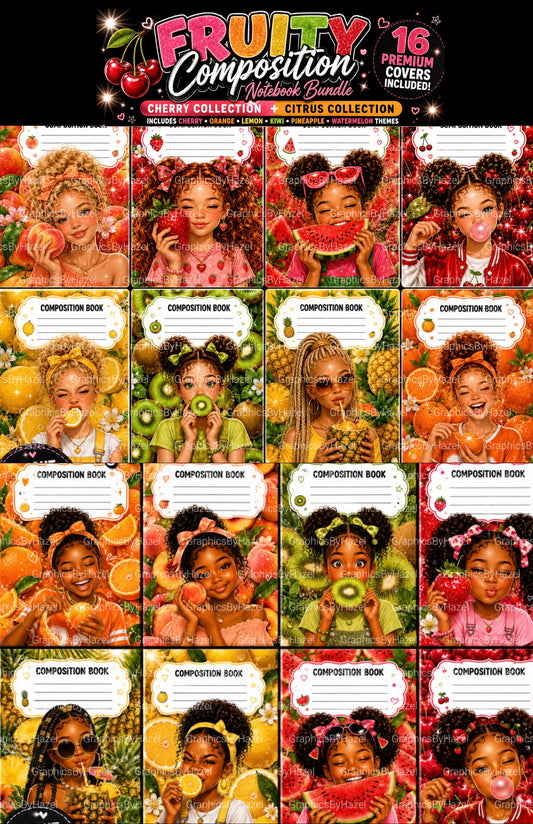 Fruity Composition Notebook Covers Bundle