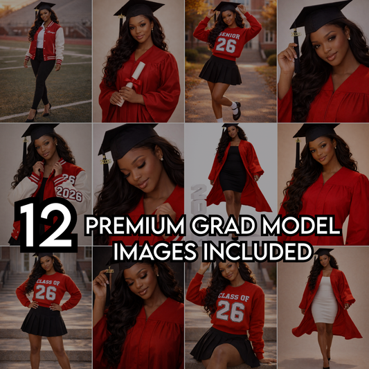 12 Premium Grad Model PNG Bundle