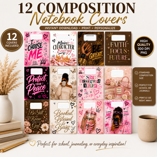 12 Faith & Motivational Composition Notebook Covers