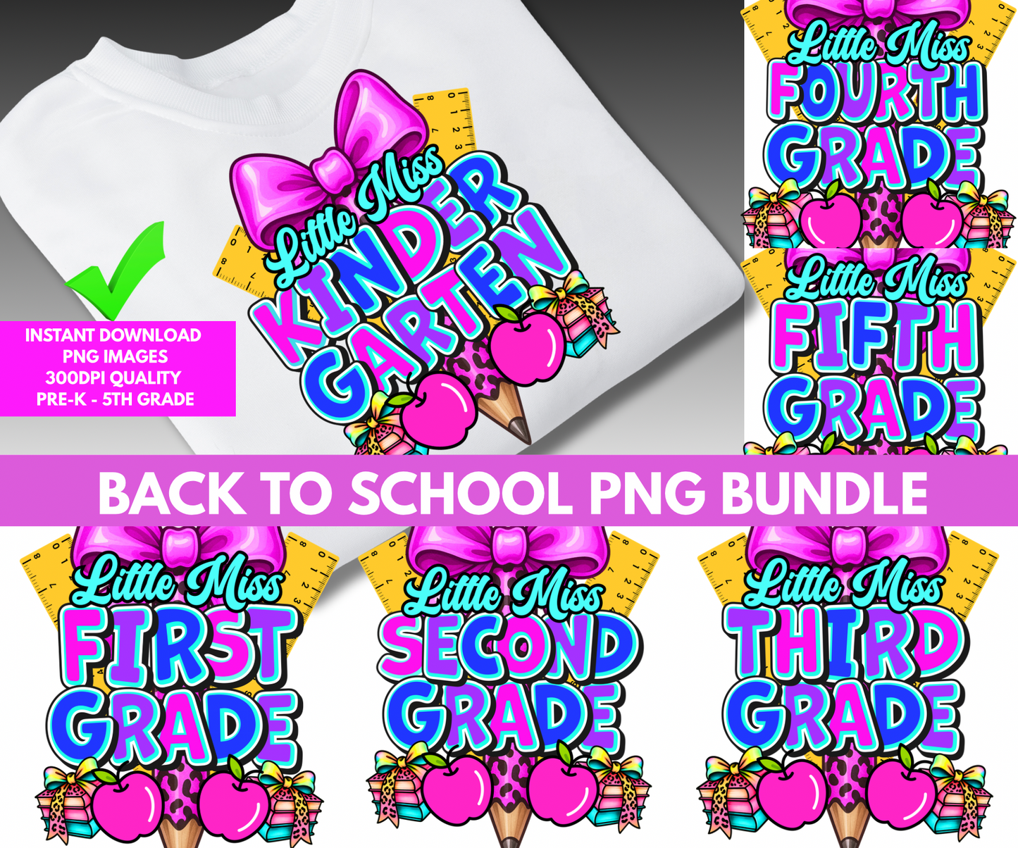 Back to School PNG Bundle | Editable in Canva Pro