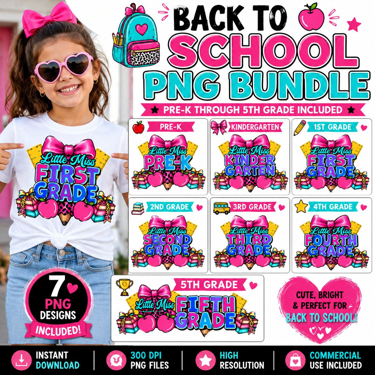 Back to School PNG Bundle | Editable in Canva Pro