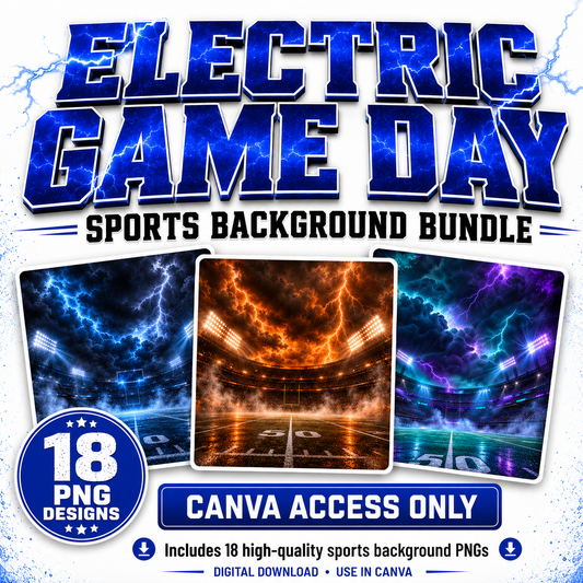 Electric Game Day Sports PNG Bundle 18 Designs