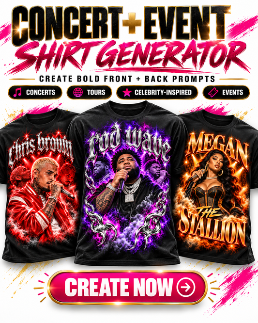 Concert + Event T-Shirt Design Lab by Graphics By Hazel
