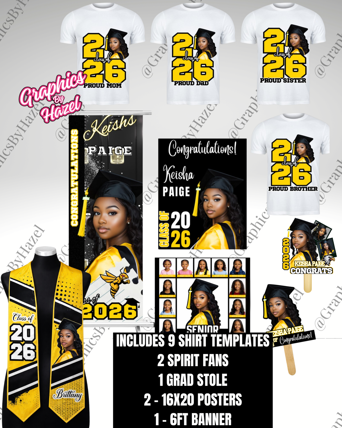 Class of 2026 Graduation Bundle – Canva Editable