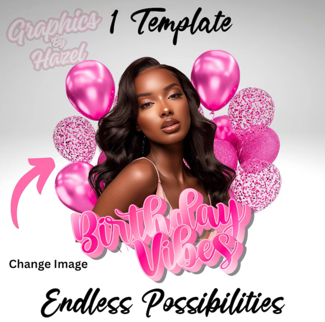 Birthday Vibes- Styrofoam,Shot Glass, Fan and Party Sign Template