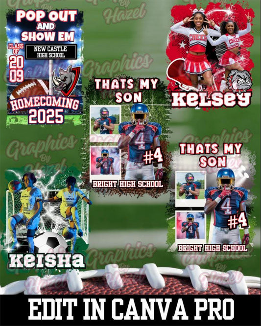 Sports Templates Canva Pro: Editable Designs (Digital Download