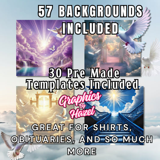 Heavenly Farewell Templates- Editable & Resell Ready