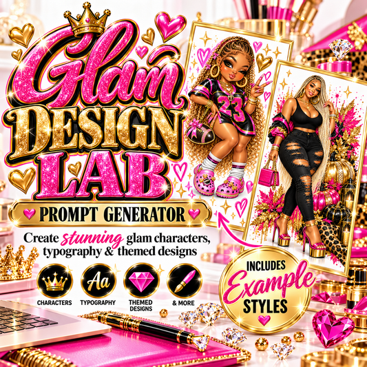 Glam Design Lab – Ultimate Glam Character & Typography Prompt Generator