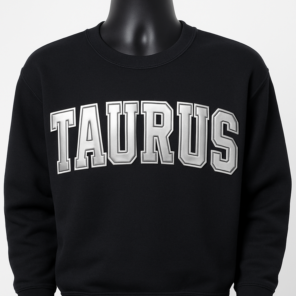 Custom Zodiac Sweatshirt, Puff Print