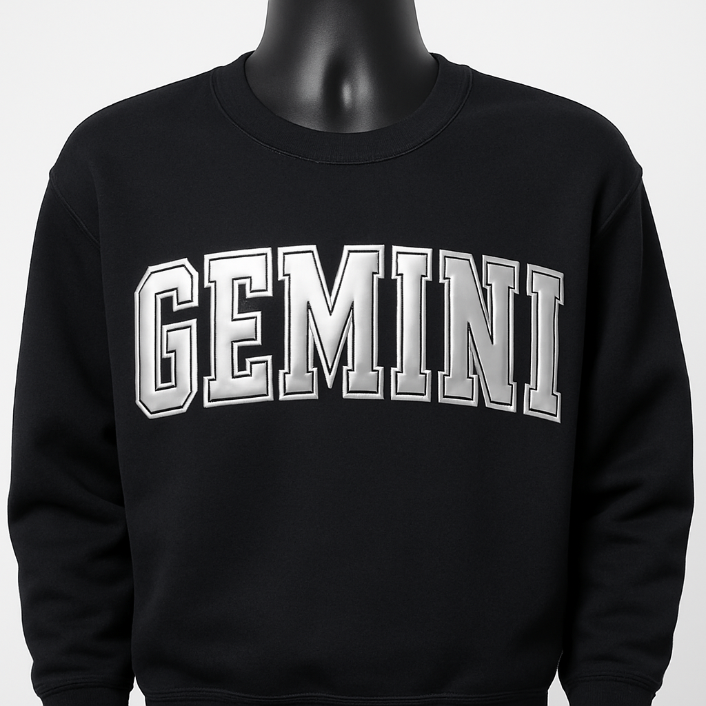 Custom Zodiac Sweatshirt, Puff Print