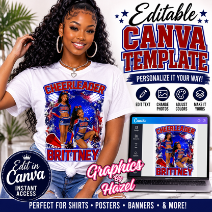 Cheerleader Personalized Canva Template