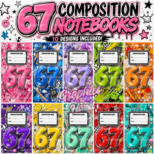 67 Composition Notebook Covers | 10 Premium Designs | Digital Download