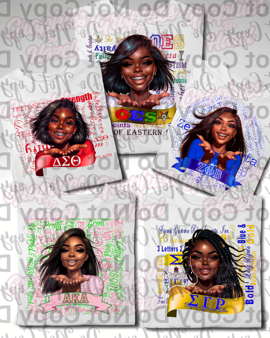 Black Girl Magic Digital Illustrations for AKA, Delta, Zeta, Sigma, and OES – Instant Download PNG Bundle –