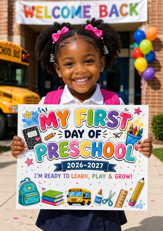 First Day of School Signs Bundle Preschool–5th Grade Instant Digital Download