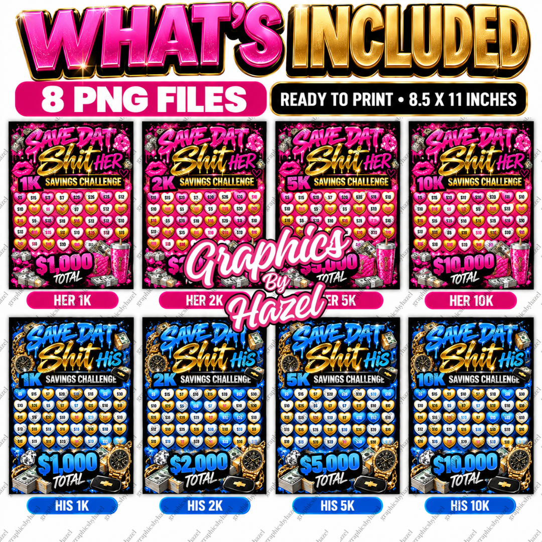 SAVE DAT SHIT – HIS & HERS SAVINGS CHALLENGE BUNDLE