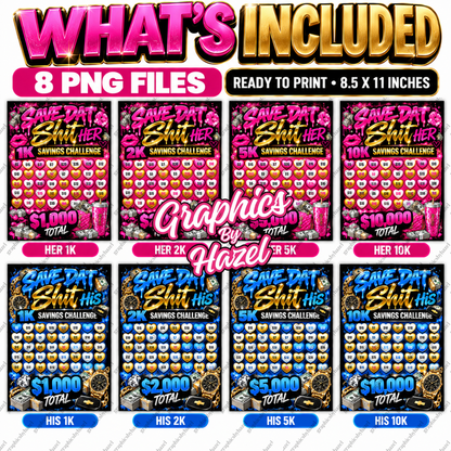 SAVE DAT SHIT – HIS & HERS SAVINGS CHALLENGE BUNDLE