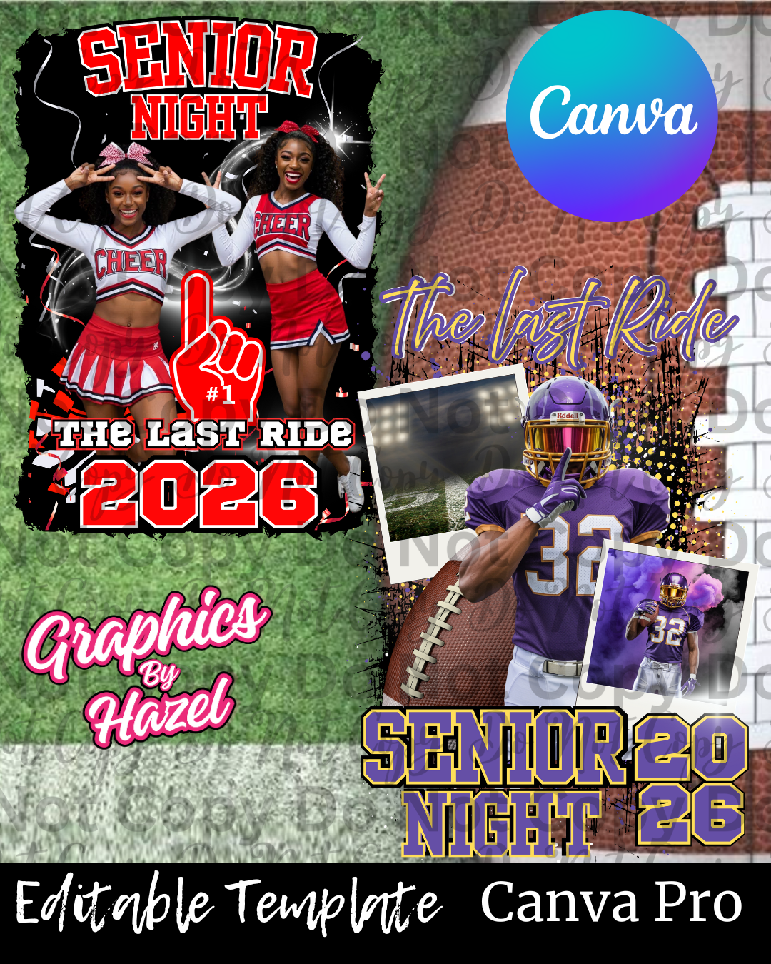 Senior Night Canva Template – Cheer & Football Edition