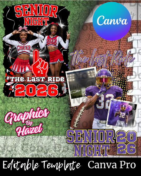 Senior Night Canva Template – Cheer & Football Edition
