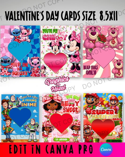 Valentines Day Cards size 8.5x11